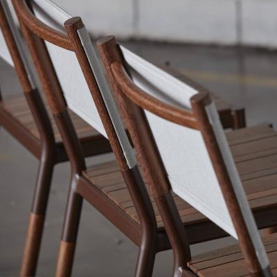  SIMONINI Minimalist Outdoor Chair in Hardwood Metal and Fabric
