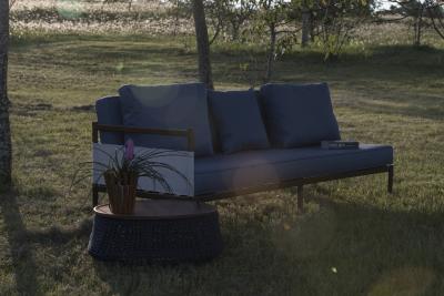  SIMONINI Minimalist Sofa in Hardwood Metal and Fabric Usable Outdoors