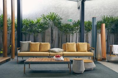  SIMONINI Minimalist Sofa in Hardwood Metal and Fabric Usable Outdoors