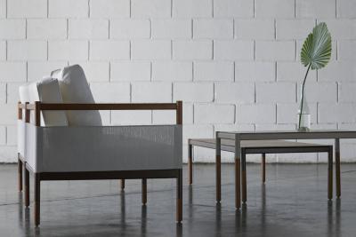  SIMONINI Minimalist Sofa in Hardwood Metal and Fabric Usable Outdoors