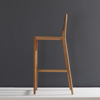  SIMONINI Minimalist Style Stool in Natural Solid Wood Leather Seating