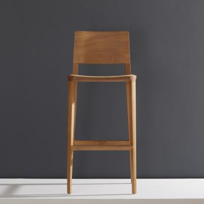  SIMONINI Minimalist Style Stool in Natural Solid Wood Leather Seating