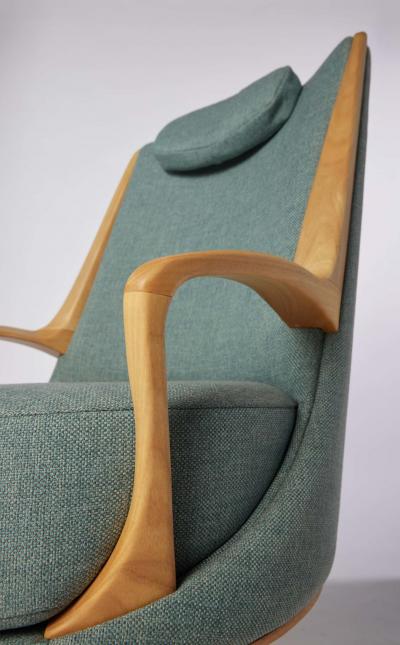  SIMONINI Modern Brazilian Armchair in Solid Wood Textiles or Leathers