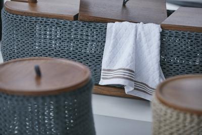  SIMONINI Modern Hanger Storage and Shelf in Hardwood and Nautical Rope