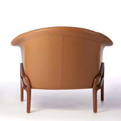 SIMONINI Modern Organic style Collana armchair in Solid Wood leather Flexible Seating