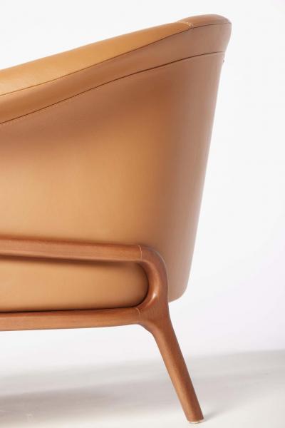 SIMONINI Modern Organic style Collana armchair in Solid Wood leather Flexible Seating