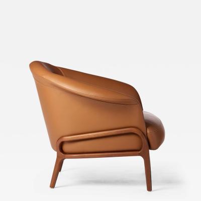  SIMONINI Modern Organic style Collana armchair in Solid Wood leather Flexible Seating