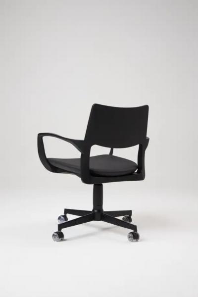  SIMONINI Modern Style Aurora office chair in black solid wood solid back leather seat