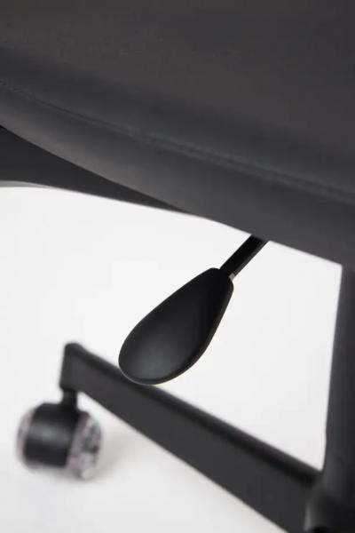  SIMONINI Modern Style Aurora office chair in black solid wood solid back leather seat