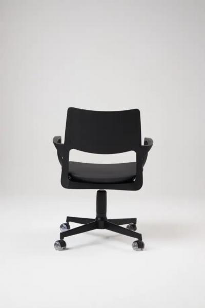  SIMONINI Modern Style Aurora office chair in black solid wood solid back leather seat