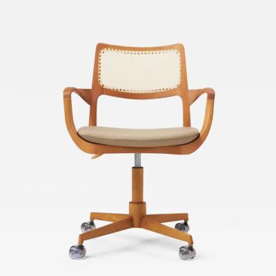  SIMONINI Modern Style Aurora office chair in solid wood caning back leather seat