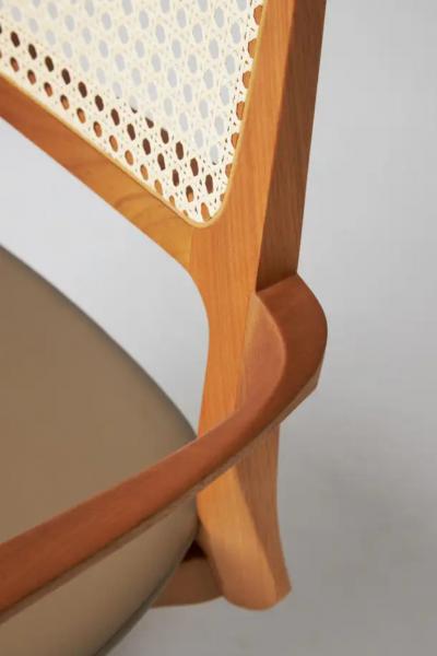  SIMONINI Modern Style Aurora office chair in solid wood caning back leather seat