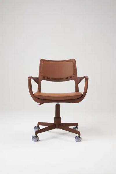  SIMONINI Modern Style Aurora office chair in solid wood upholstery back leather seat