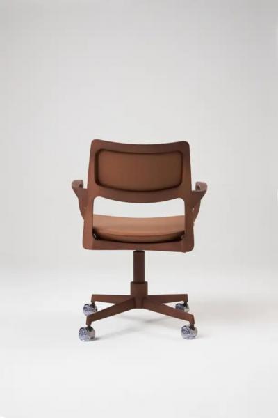  SIMONINI Modern Style Aurora office chair in solid wood upholstery back leather seat