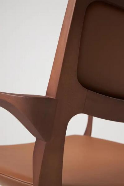  SIMONINI Modern Style Aurora office chair in solid wood upholstery back leather seat