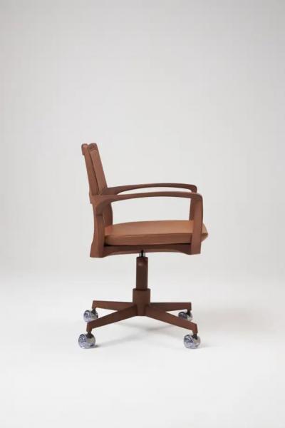  SIMONINI Modern Style Aurora office chair in solid wood upholstery back leather seat