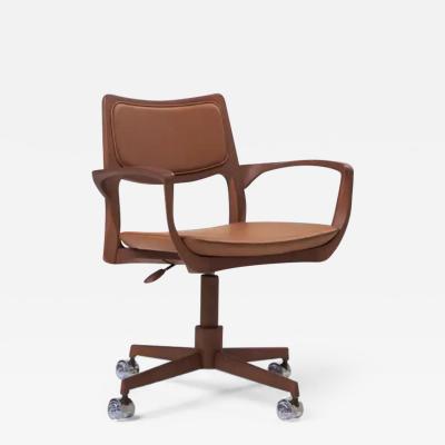  SIMONINI Modern Style Aurora office chair in solid wood upholstery back leather seat