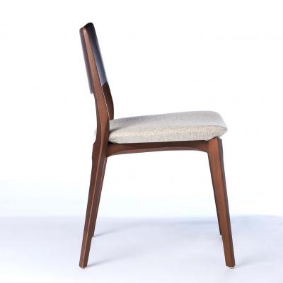  SIMONINI Modern style Aurora chair sculpted in walnut finish no arms upholstered seat