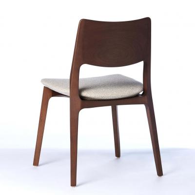 SIMONINI Modern style Aurora chair sculpted in walnut finish no arms upholstered seat