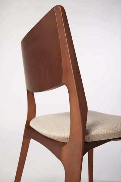  SIMONINI Modern style Aurora chair sculpted in walnut finish no arms upholstered seat