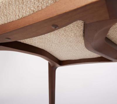  SIMONINI Modern style Aurora chair sculpted in walnut finish no arms upholstered seat