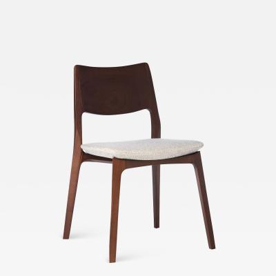  SIMONINI Modern style Aurora chair sculpted in walnut finish no arms upholstered seat