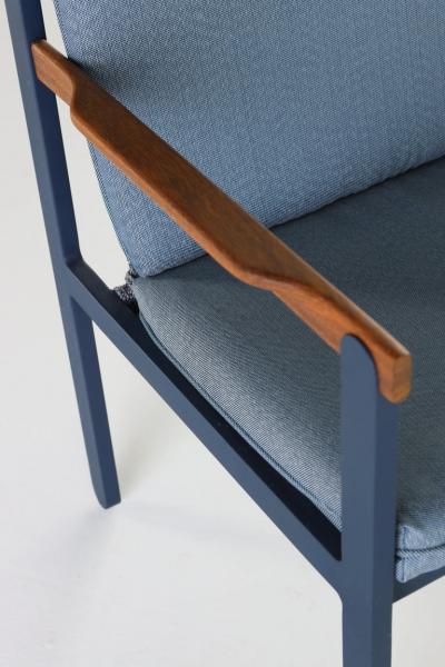 SIMONINI Outdoor Modern Dining Table in Metal and Solid Wood