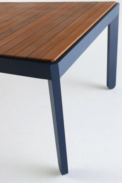 SIMONINI Outdoor Modern Dining Table in Metal and Solid Wood
