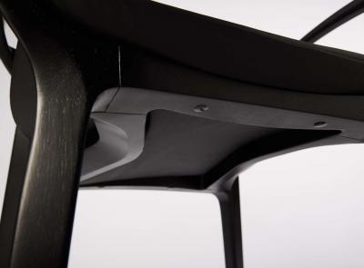  SIMONINI Post Modern style Aurora chair in black ebonized with cane back and leather