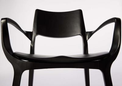  SIMONINI Post Modern style Aurora chair in sculpted black ebonized solid wood
