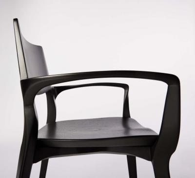  SIMONINI Post Modern style Aurora chair in sculpted black ebonized solid wood