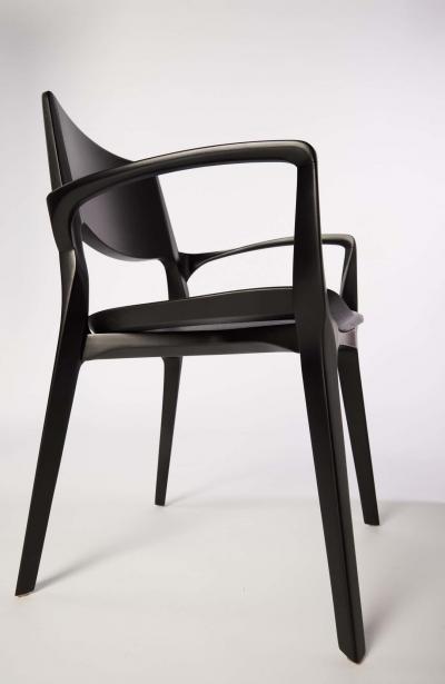  SIMONINI Post Modern style Aurora chair in sculpted black ebonized solid wood