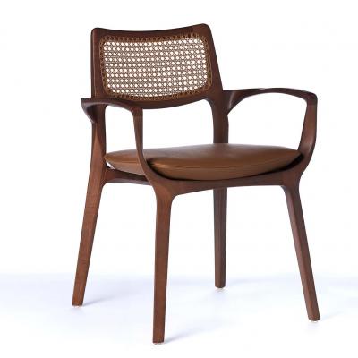 SIMONINI Post Modern style Aurora chair in solid wood with caning back and cane seat