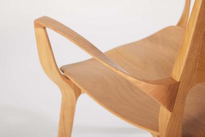  SIMONINI Post Modern style Aurora chair in solid wood with wooden back and wood seat