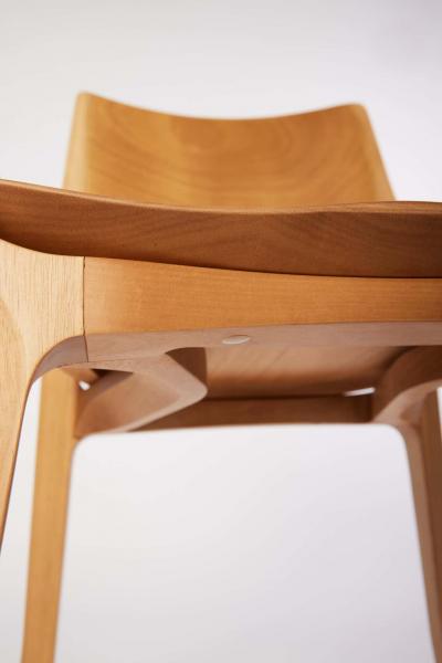  SIMONINI Post Modern style Aurora chair in solid wood with wooden back and wood seat