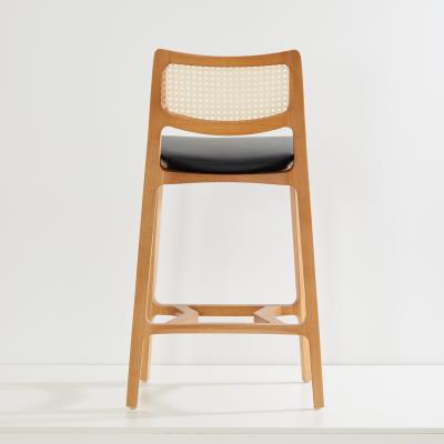  SIMONINI SA12 NATURAL SOLID WOOD NATURAL CANING BACK BLACK NATURAL LEATHER