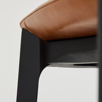  SIMONINI SA6 POST MODERN STYLE STOOL NO ARMS BLACK SOLID WOOD