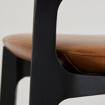  SIMONINI SA6 POST MODERN STYLE STOOL NO ARMS BLACK SOLID WOOD