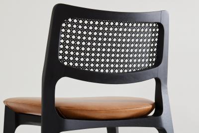  SIMONINI SA6 POST MODERN STYLE STOOL NO ARMS BLACK SOLID WOOD