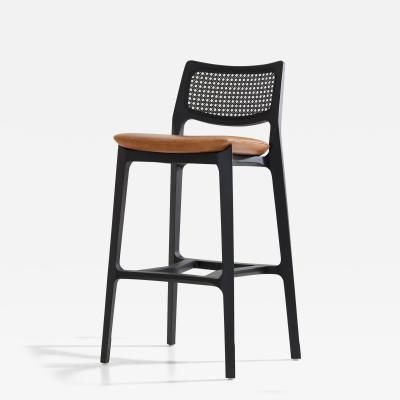  SIMONINI SA6 POST MODERN STYLE STOOL NO ARMS BLACK SOLID WOOD