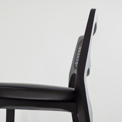  SIMONINI SA8 BLACK MONOCHROME WITH CANING BACK NATURAL LEATHER