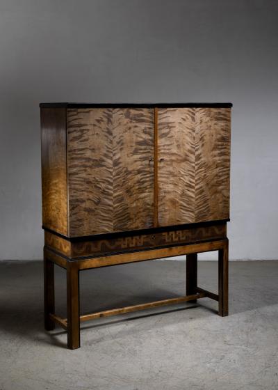 SMF Svenska M belfabriken Bodafors Stained birch cabinet