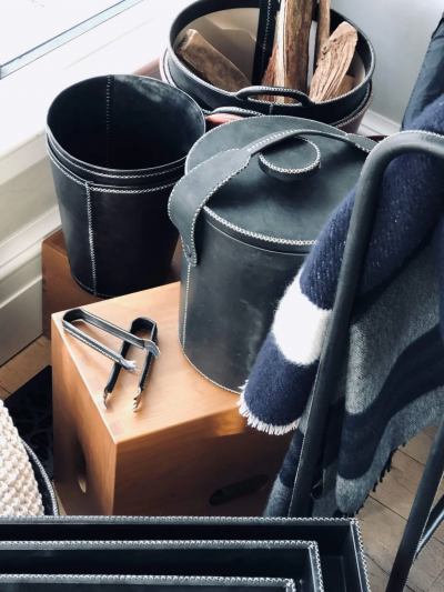  SOL Y LUNA LEATHER WASTE PAPER BASKET