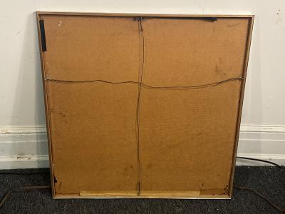  STANECK MOD PAINTING OF LOVE CHILD BLOWING A BUBBLE FLOWERS BALLOONS BUTTERFLY