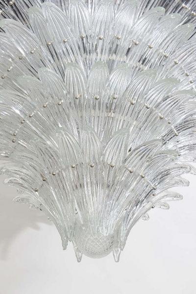  Sabino Fine Pair of Sabino Clear Glass Monumental Size Chandeliers