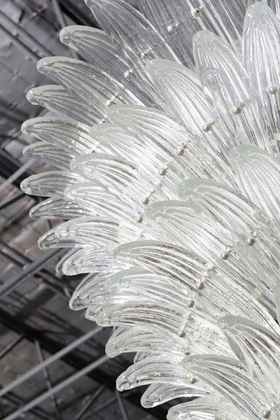  Sabino Fine Pair of Sabino Clear Glass Monumental Size Chandeliers