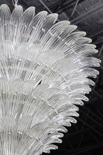  Sabino Fine Pair of Sabino Clear Glass Monumental Size Chandeliers