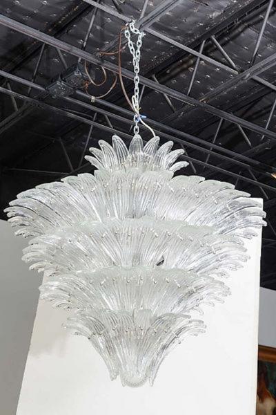  Sabino Fine Pair of Sabino Clear Glass Monumental Size Chandeliers