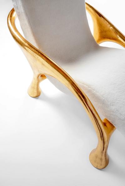  Saccomanno Dayot YAKA GOLD LOUNGE CHAIR
