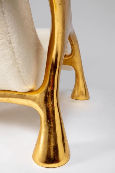  Saccomanno Dayot YAKA GOLD LOUNGE CHAIR